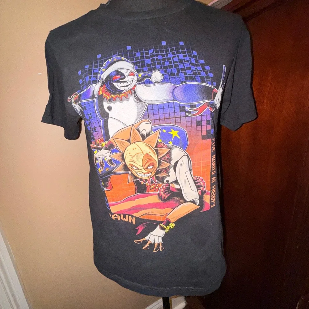Five Nights at Freddys T Shirt Kids‎ XS Black Excellent Sun Moon Security Breach